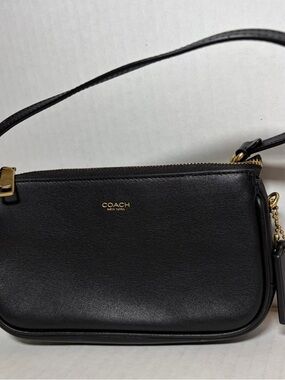 Coach Plaza Bag In Black with Brass Hardware Grain Leather